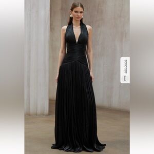 Uranie Black Gathered Maxi Dress - Miss Rosier